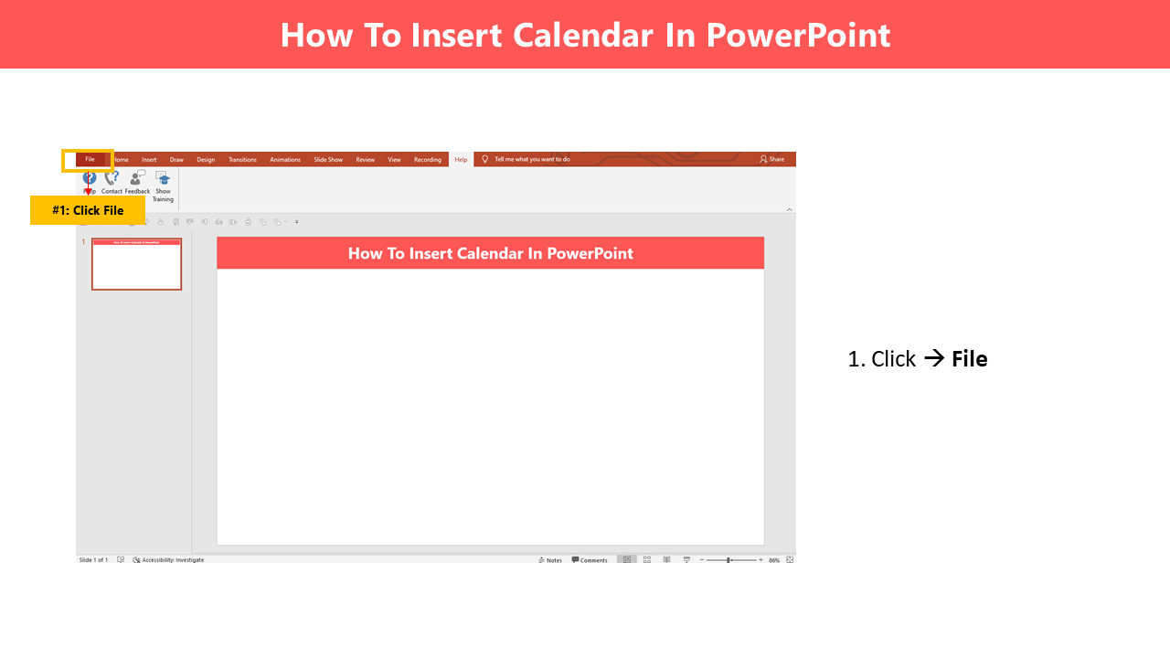 12_How To Insert Calendar In PowerPoint